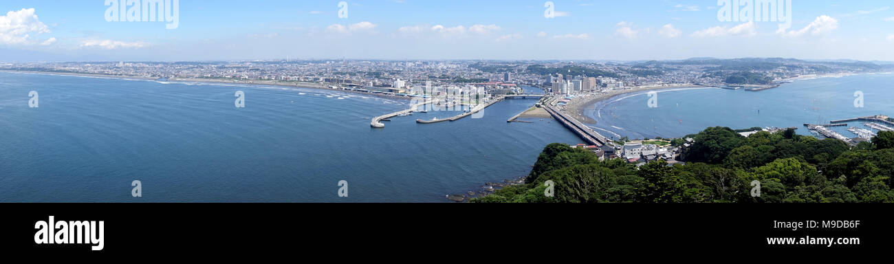 Anzeigen von Fujisawa von enoshima Meer Kerze Aussichtsplattform panorama Stockfoto