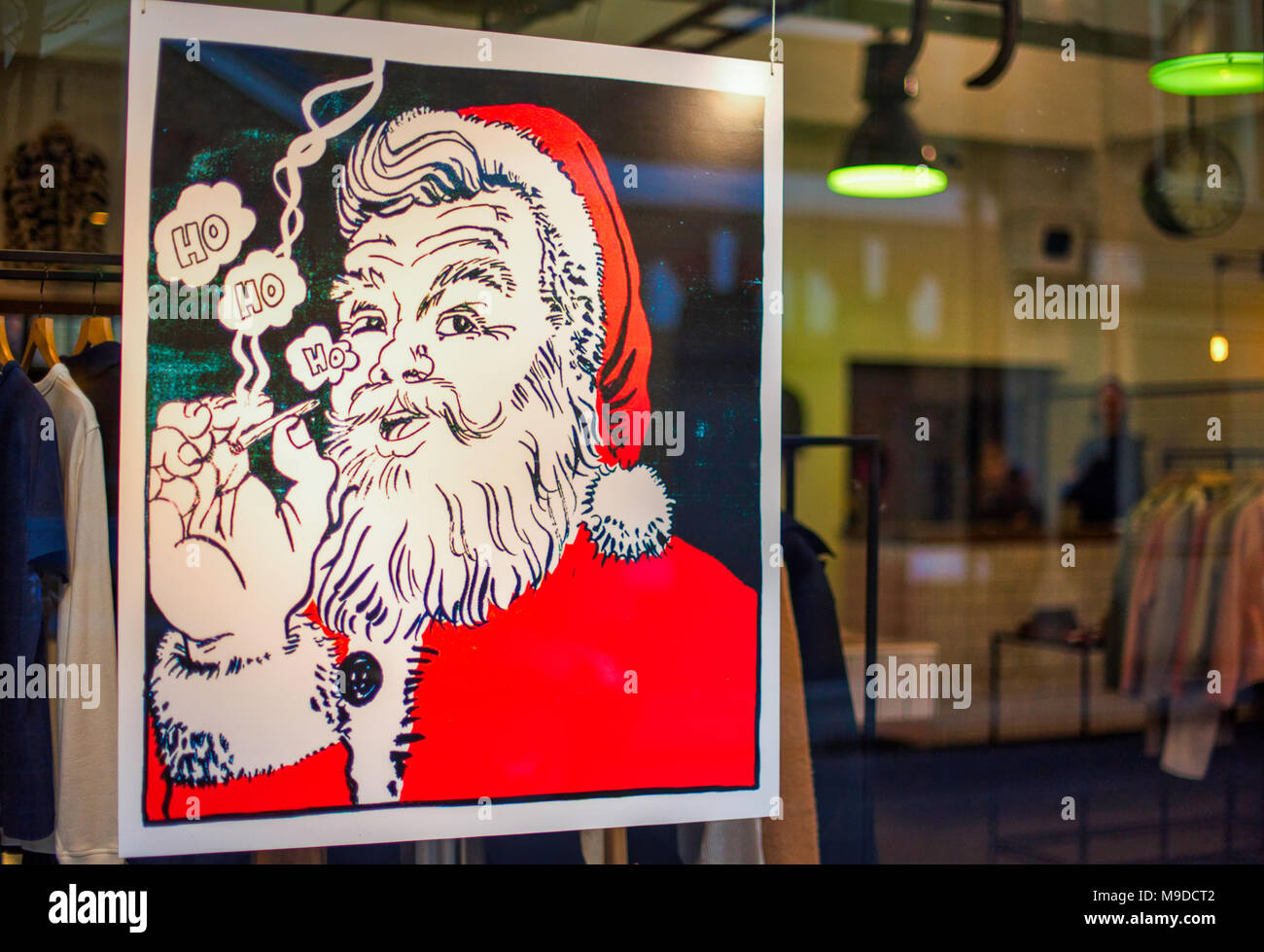 Rauchen Santa Claus.. Stockfoto