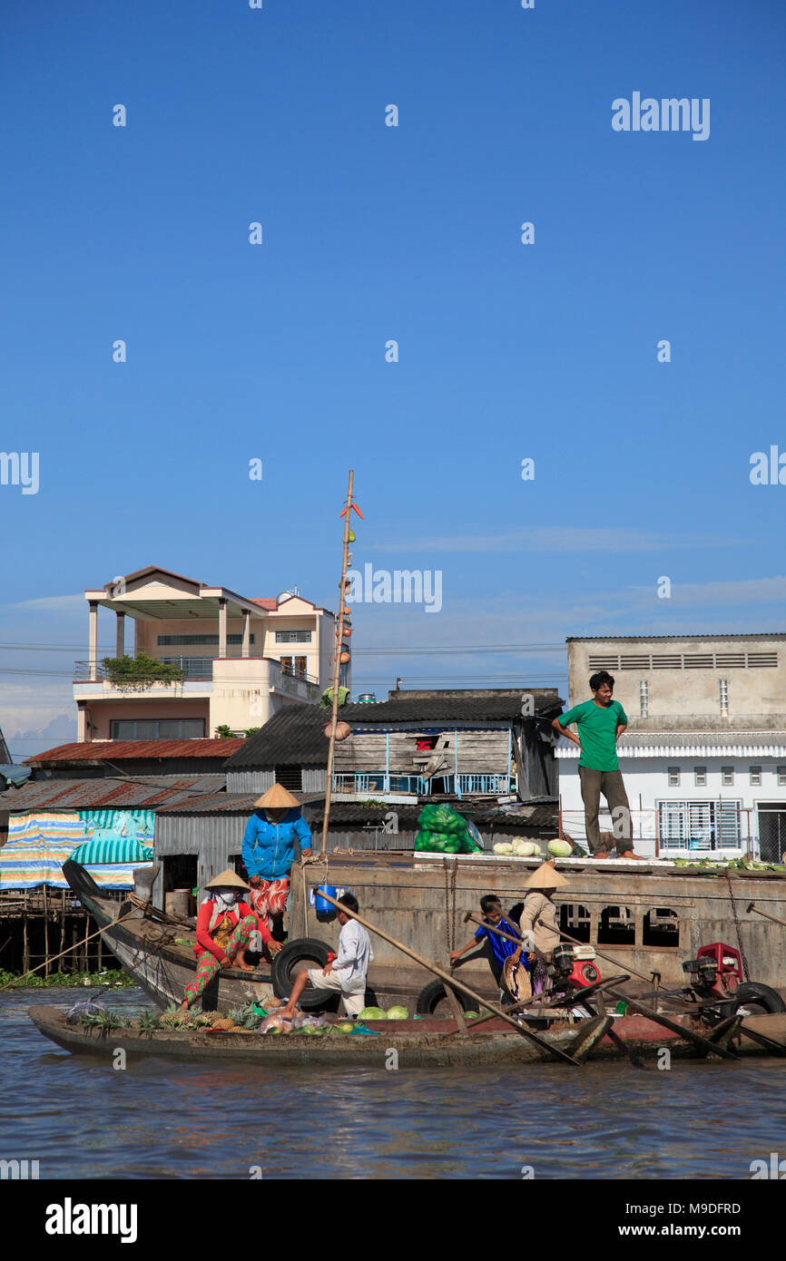 Cai Rang Floating Market, Mekong Delta, in der Provinz Can Tho, Vietnam, Südostasien, Asien Stockfoto