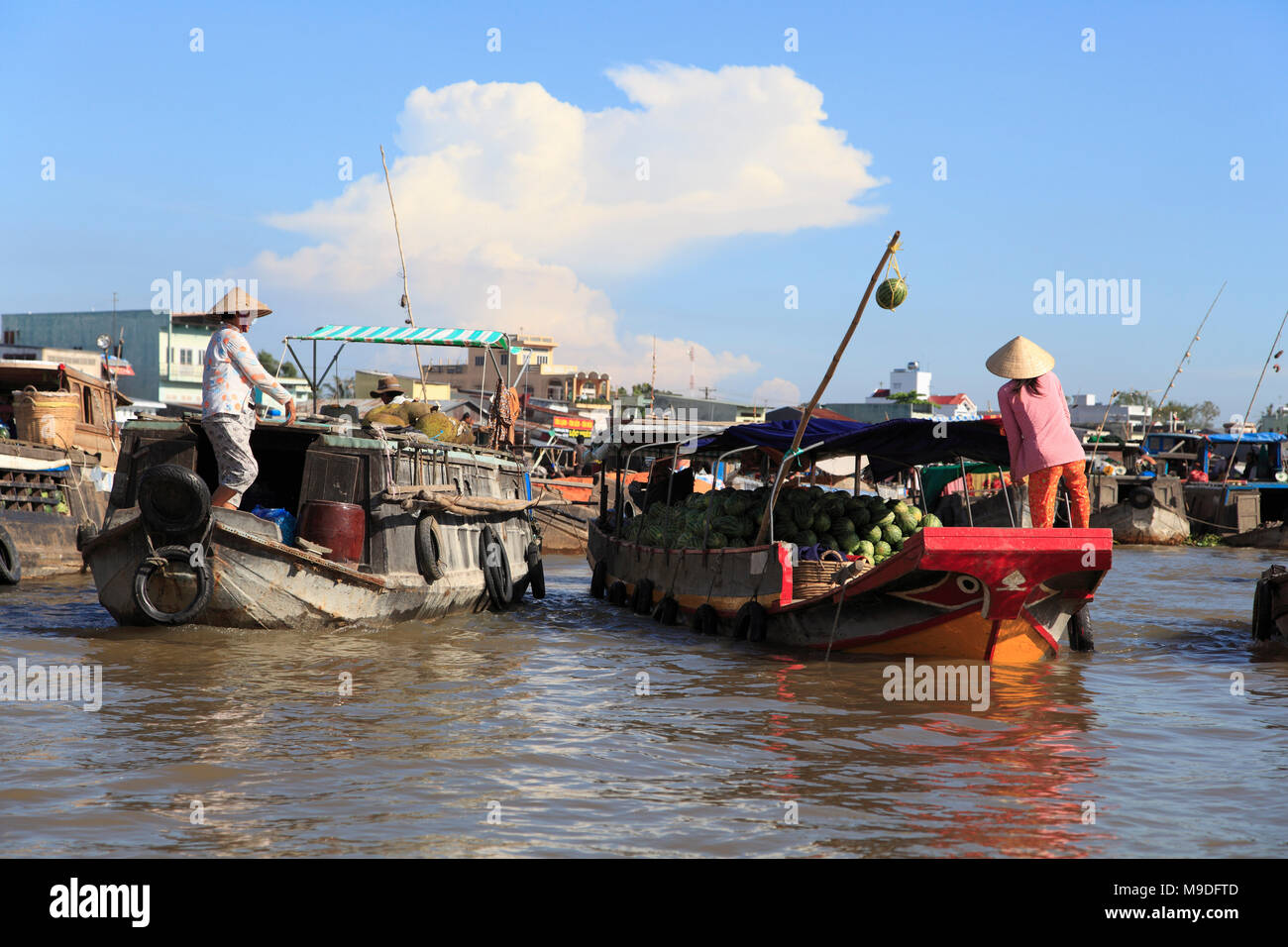 Cai Rang Floating Market, Mekong Delta, in der Provinz Can Tho, Vietnam, Südostasien, Asien Stockfoto