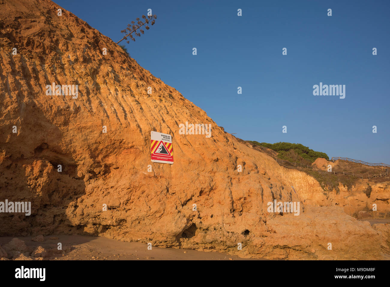 Klippenerosion in Praia da Maria Luisa, Santa Eulália, Albufeira, Algarve, Portugal Stockfoto