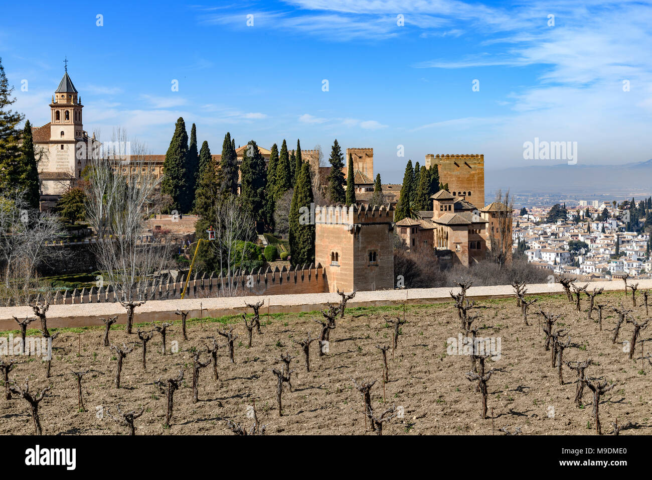 La Alhambra, mit Blick auf den äußeren Bereich Stockfoto