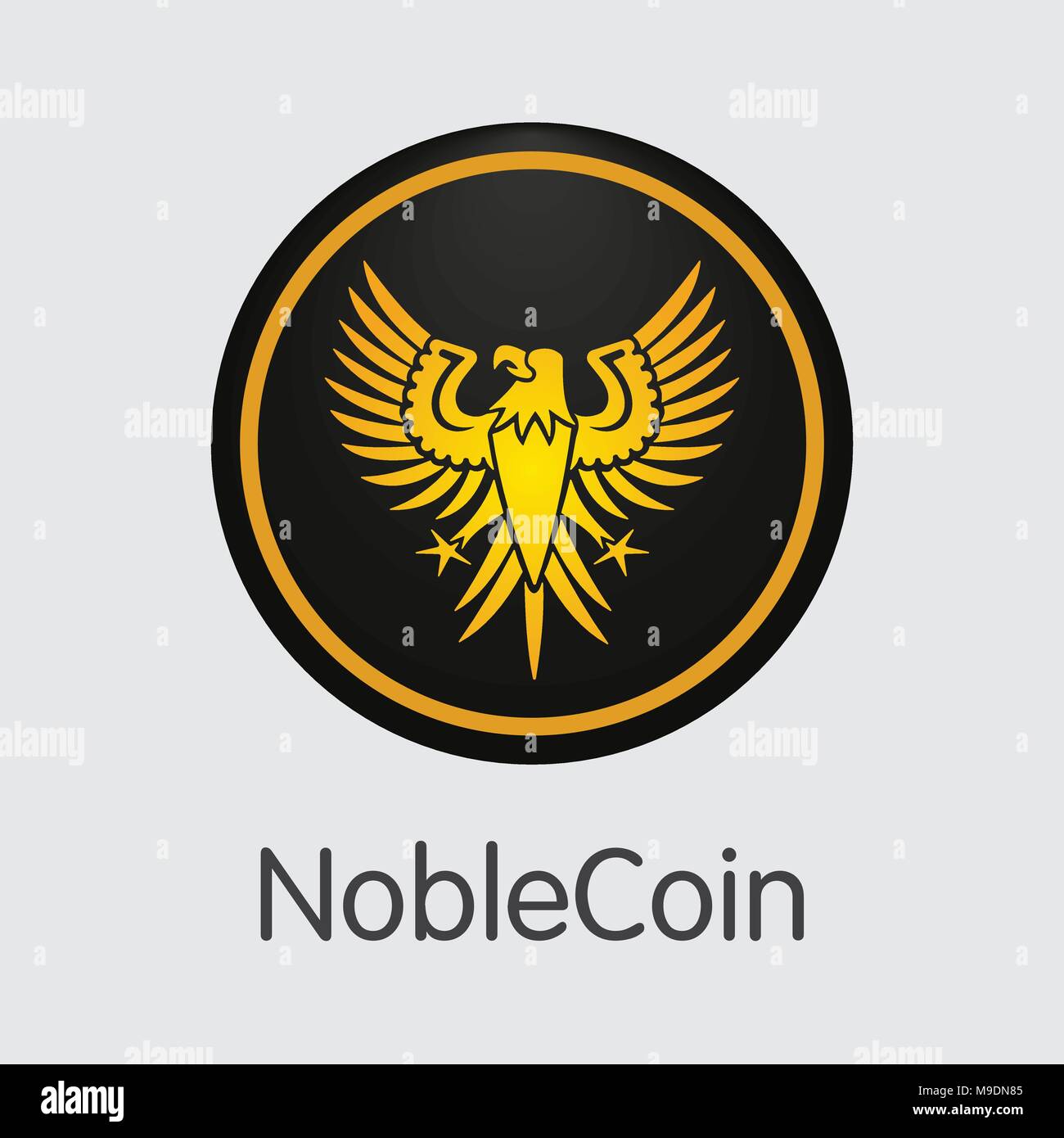 Noblecoin Crypto Währung - Vektor Münze Piktogramm. Stock Vektor