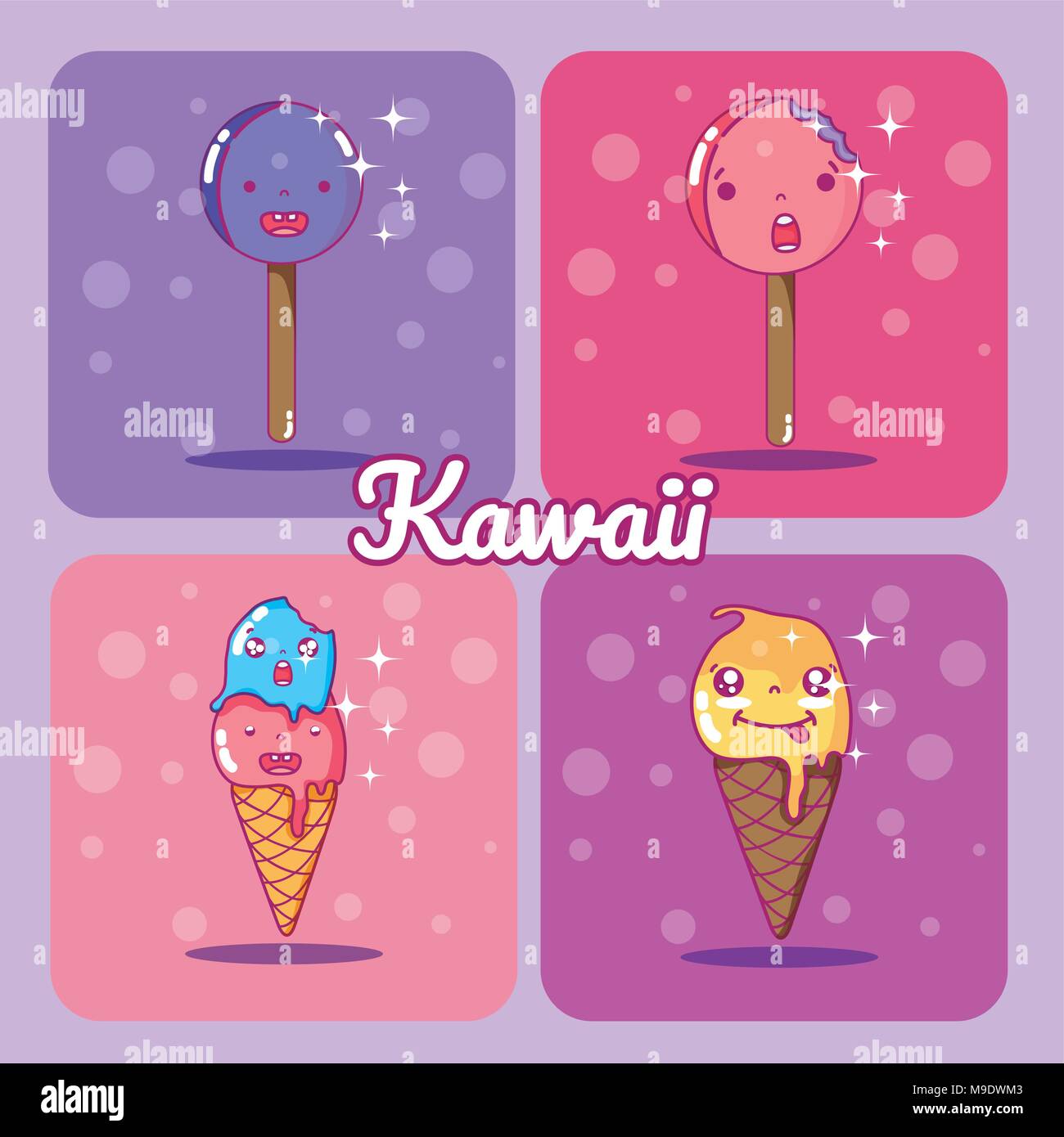 Eis niedlich kawaii Cartoons Stock Vektor
