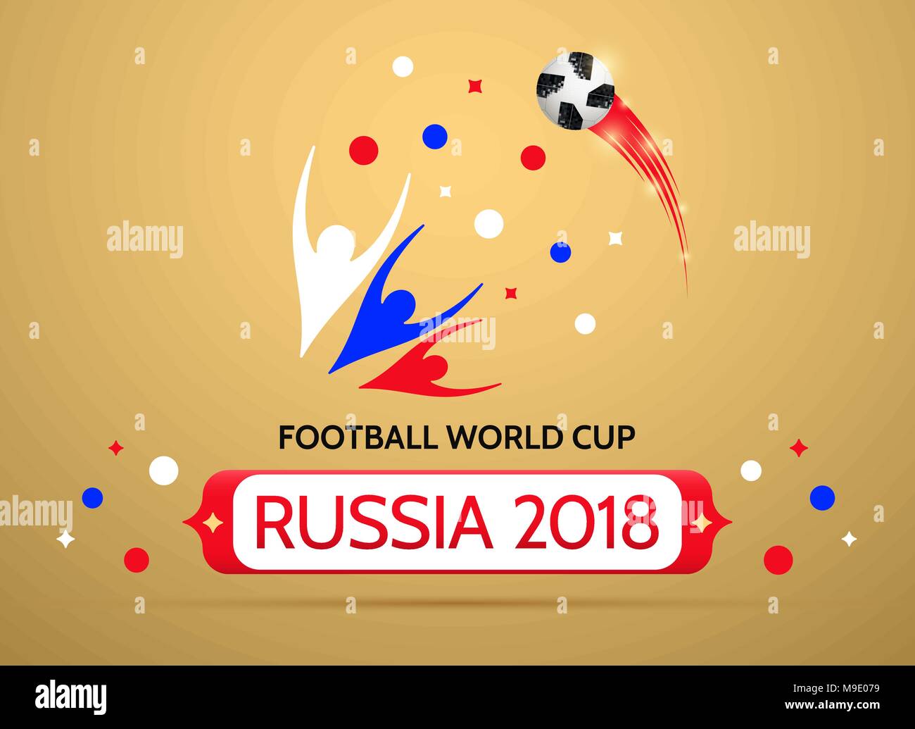 Fußball-Europameisterschaft in Russland 2018. Vektor Banner der Fußball WM  in Russland Stock-Vektorgrafik - Alamy
