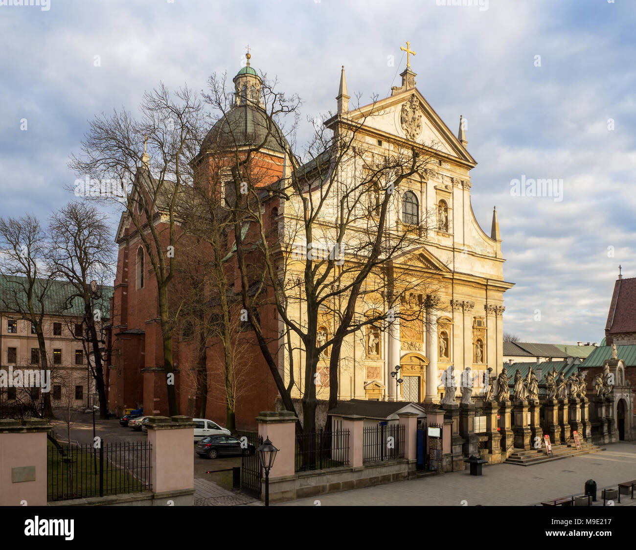 St.-Peter-und-Paul Kirche in Krakau. Der erste Barockbau in Krakau, zwischen 1597-1619 gebaut mit der Fassade aus Dolomit Stockfoto