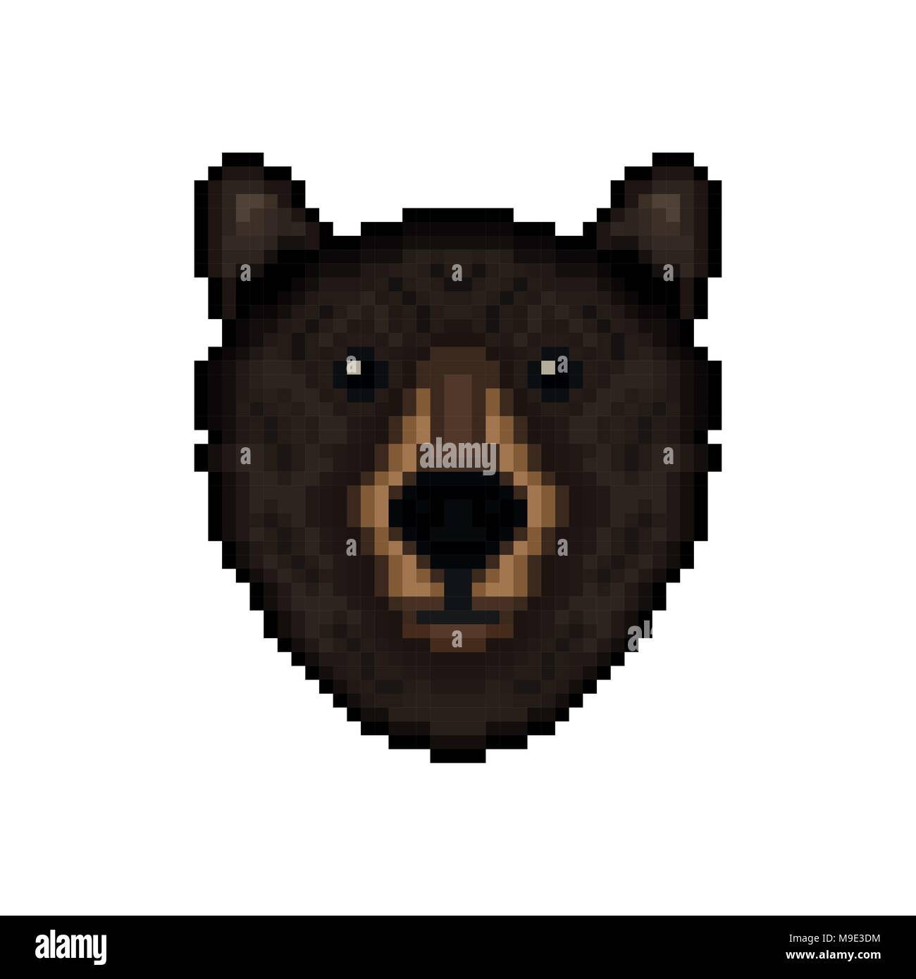 Tragen Kopf in Pixel art Stil. Vector Illustration. Stock Vektor
