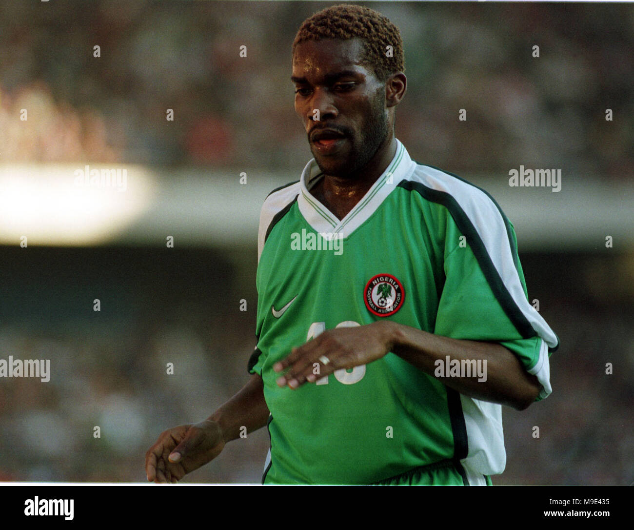 Mungersdorfer Stadion Köln, Deutschland 22.04.1998, Fußball International Freundlich, Deutschland gegen Nigeria mit 1:0 - - - - Augustine (Jay Jay) OKOCHA (Nigeria) Stockfoto