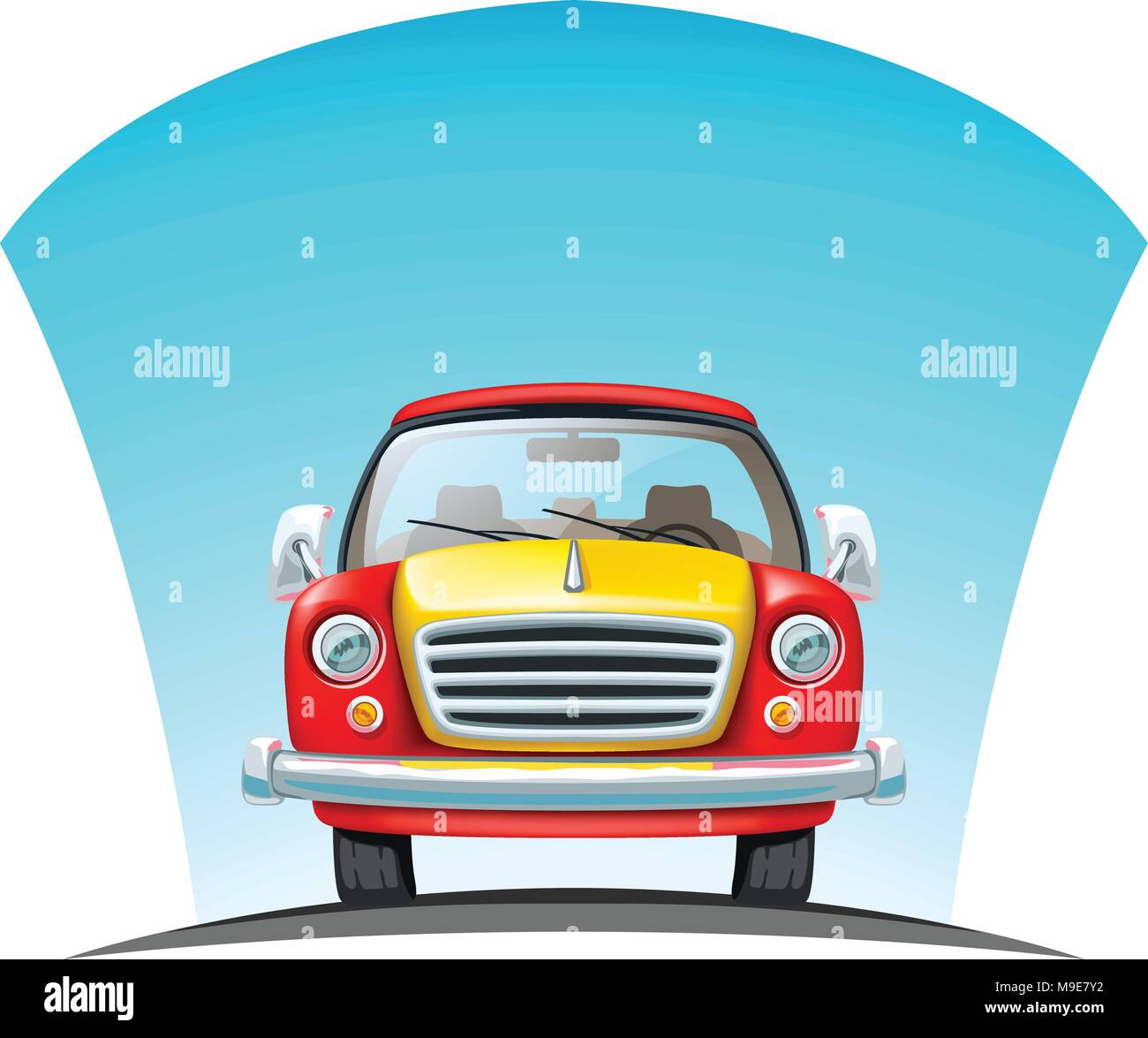 Auto vorne auf der Straße Stock Vektor
