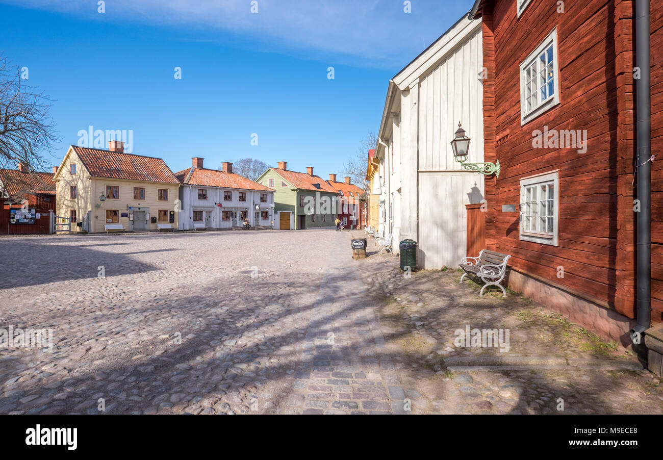 Open-air Museum Alte Linköping während der frühen Frühjahr in Schweden Stockfoto