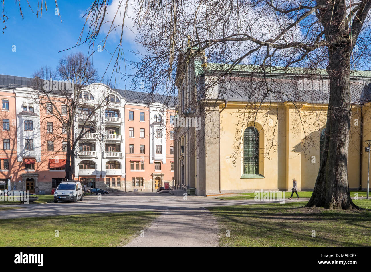 Olai Park im Frühling in Norrköping, Schweden Stockfoto