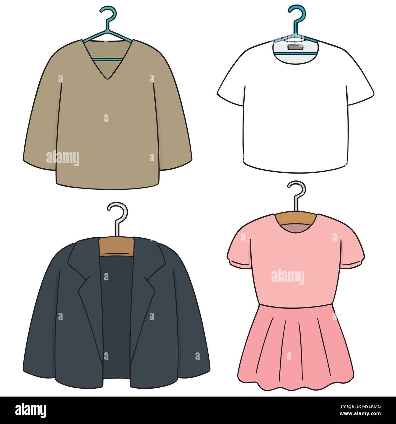 Vektor einrichten der Kleiderbügel Stock Vektor