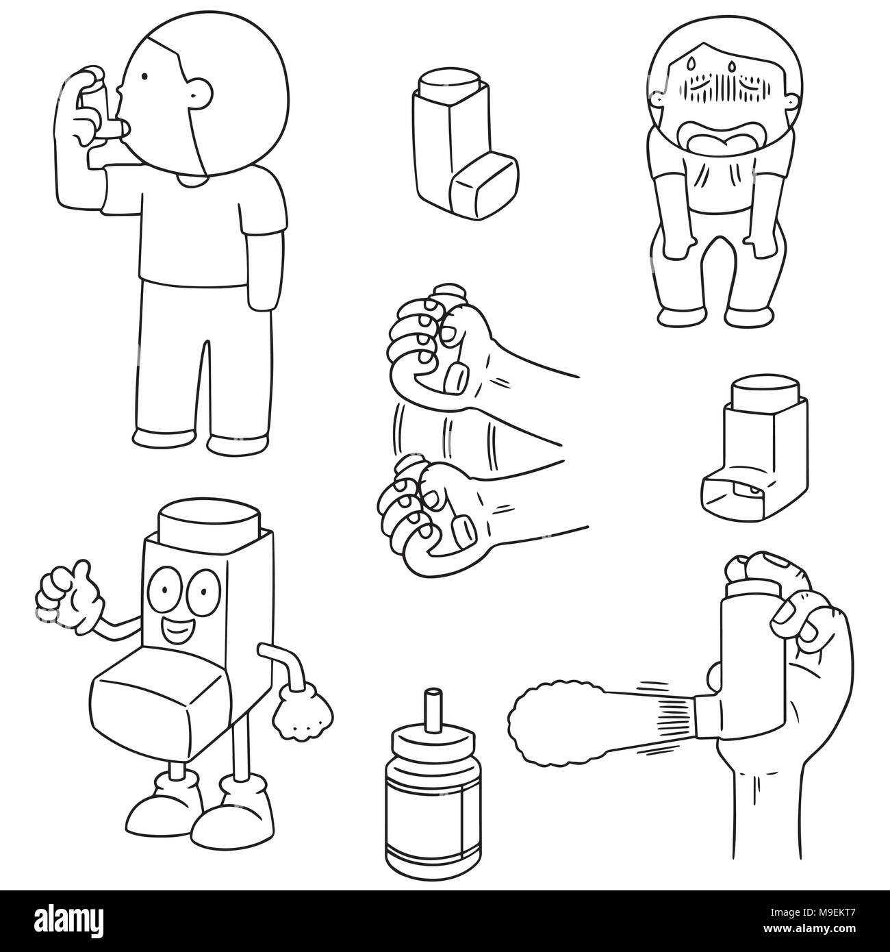 Vektor einrichten der Inhalation Medizin Stock Vektor