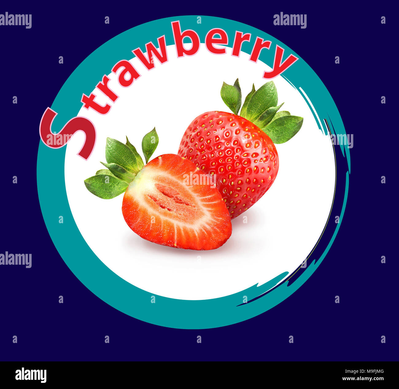 Foto von einem Makro Aktionspaket mit einem hellen Erdbeere Stockfoto