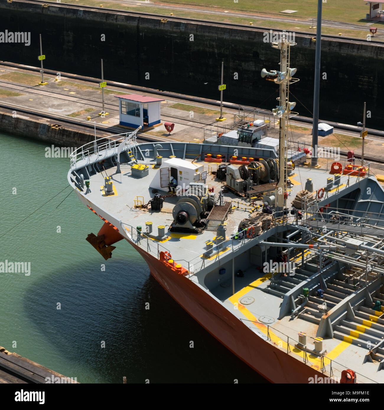Panama City, Panama - März 2018: Der Panamakanal, Miraflores Schleusen, Panama City Stockfoto
