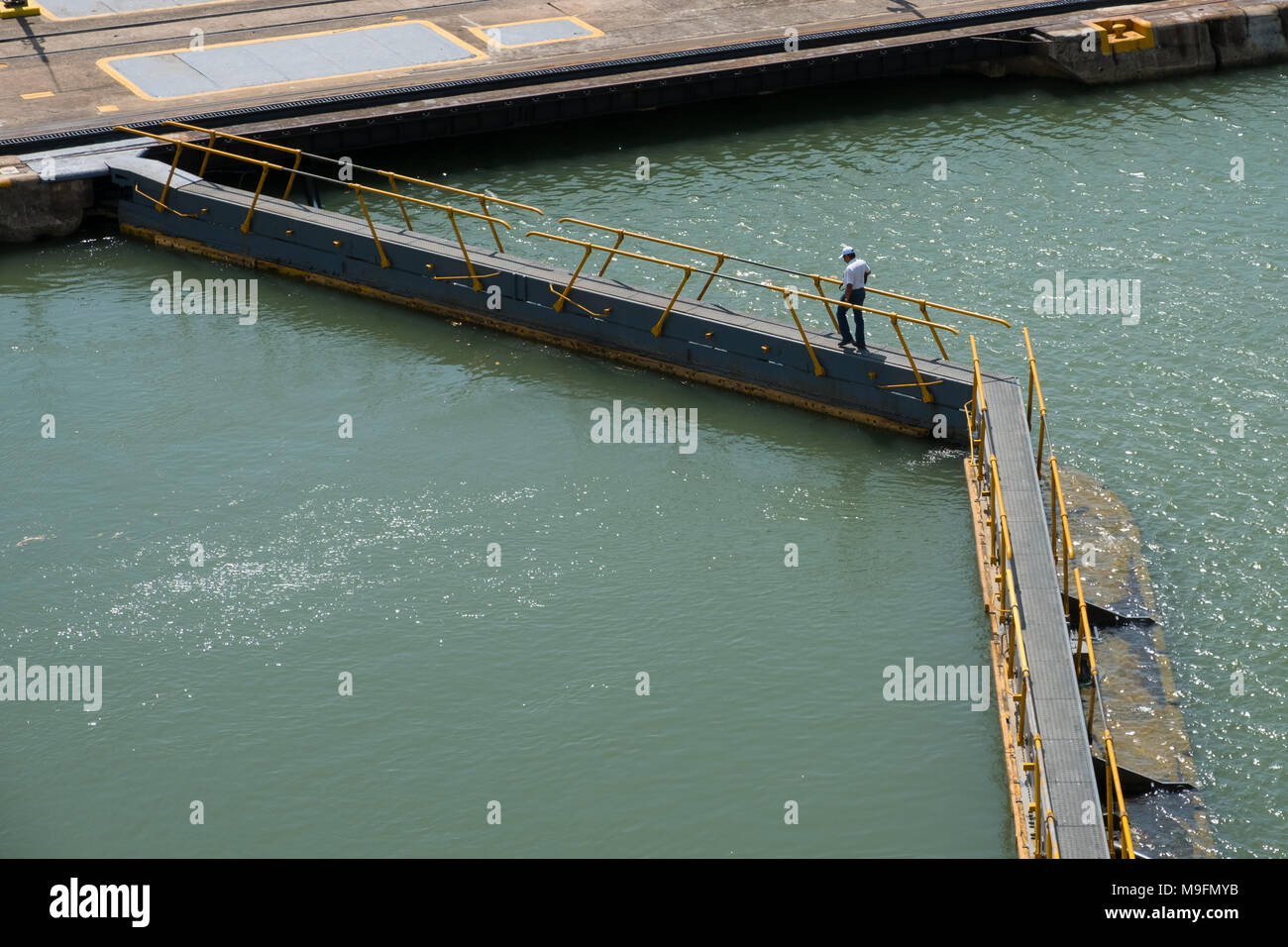 Panama City, Panama - März 2018: Der Panamakanal, Miraflores Schleusen, Panama City Stockfoto