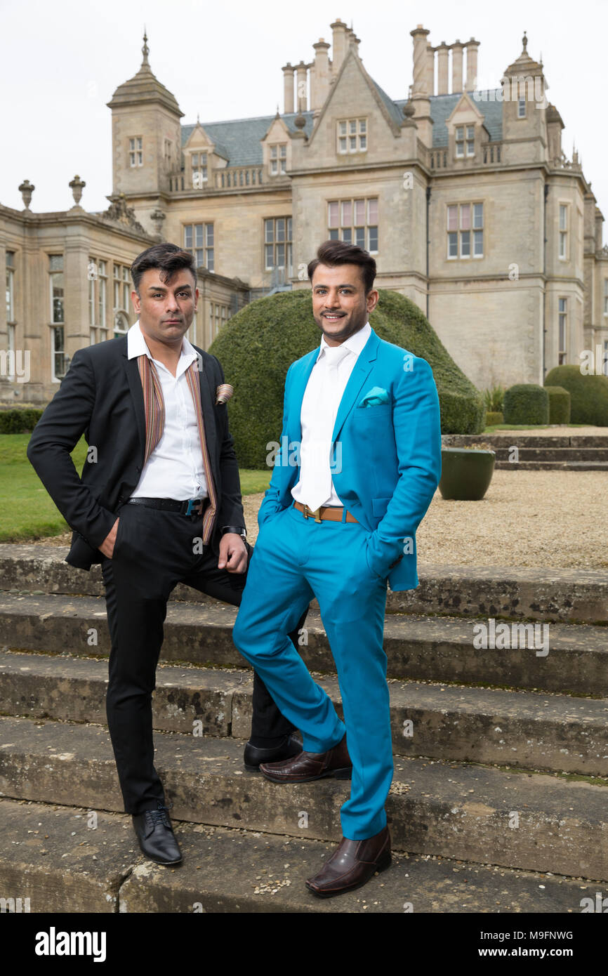 Ravi Kathuria und Sanjay Kathuria vom Talash Hotel Gruppe, Stoke Rochford Hall in der Nähe von Grantham in Lincolnshire eigene Stockfoto