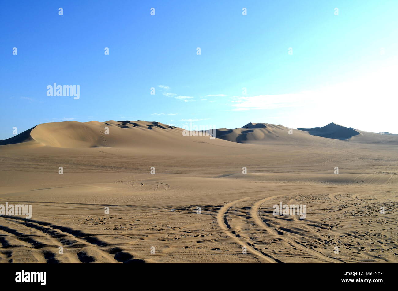 Sanddünen in Huacachina Wüste, ICA-Region, Peru Stockfoto