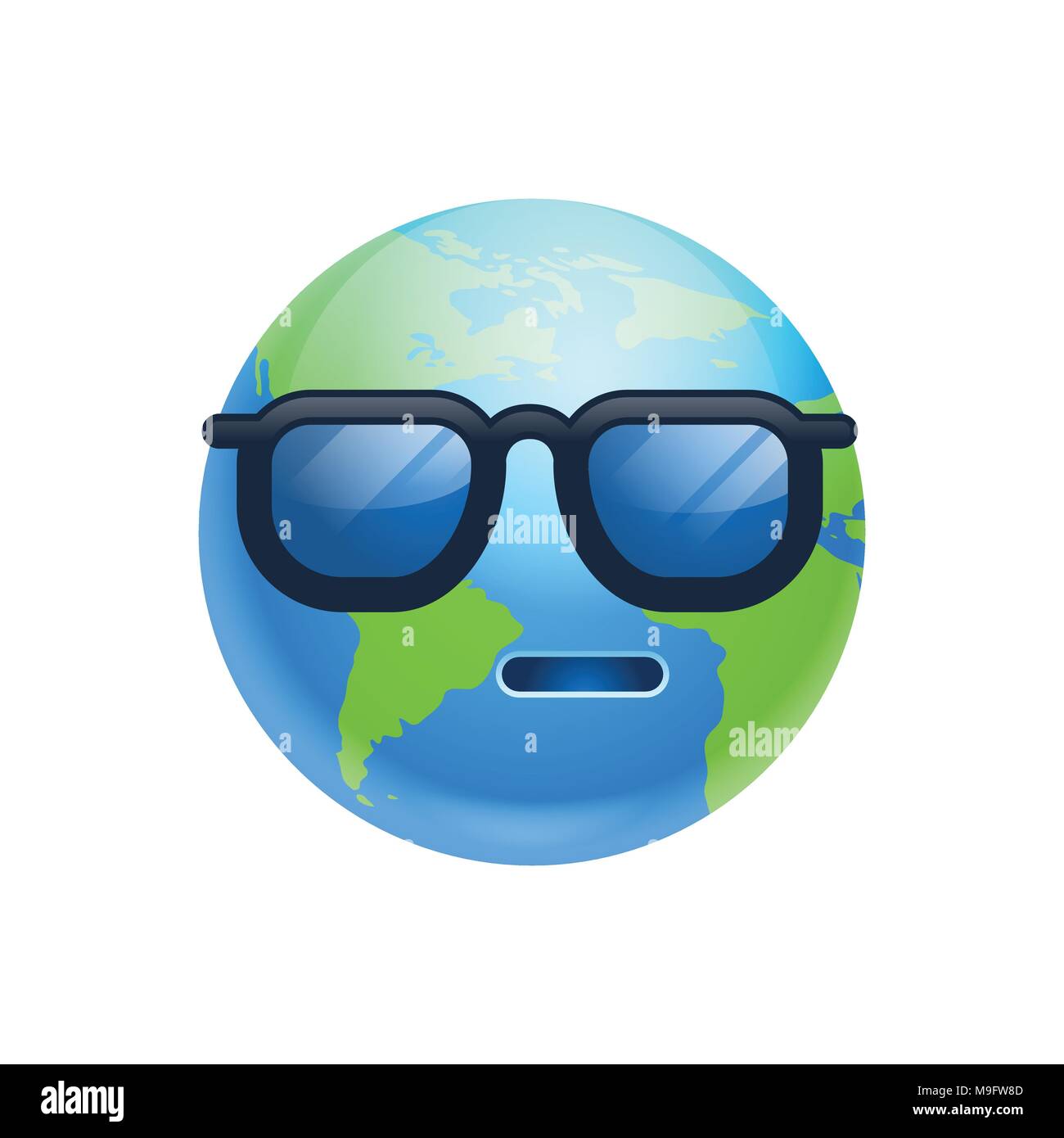 Cartoon Erde Gesicht traurig Emotion Symbol lustig in