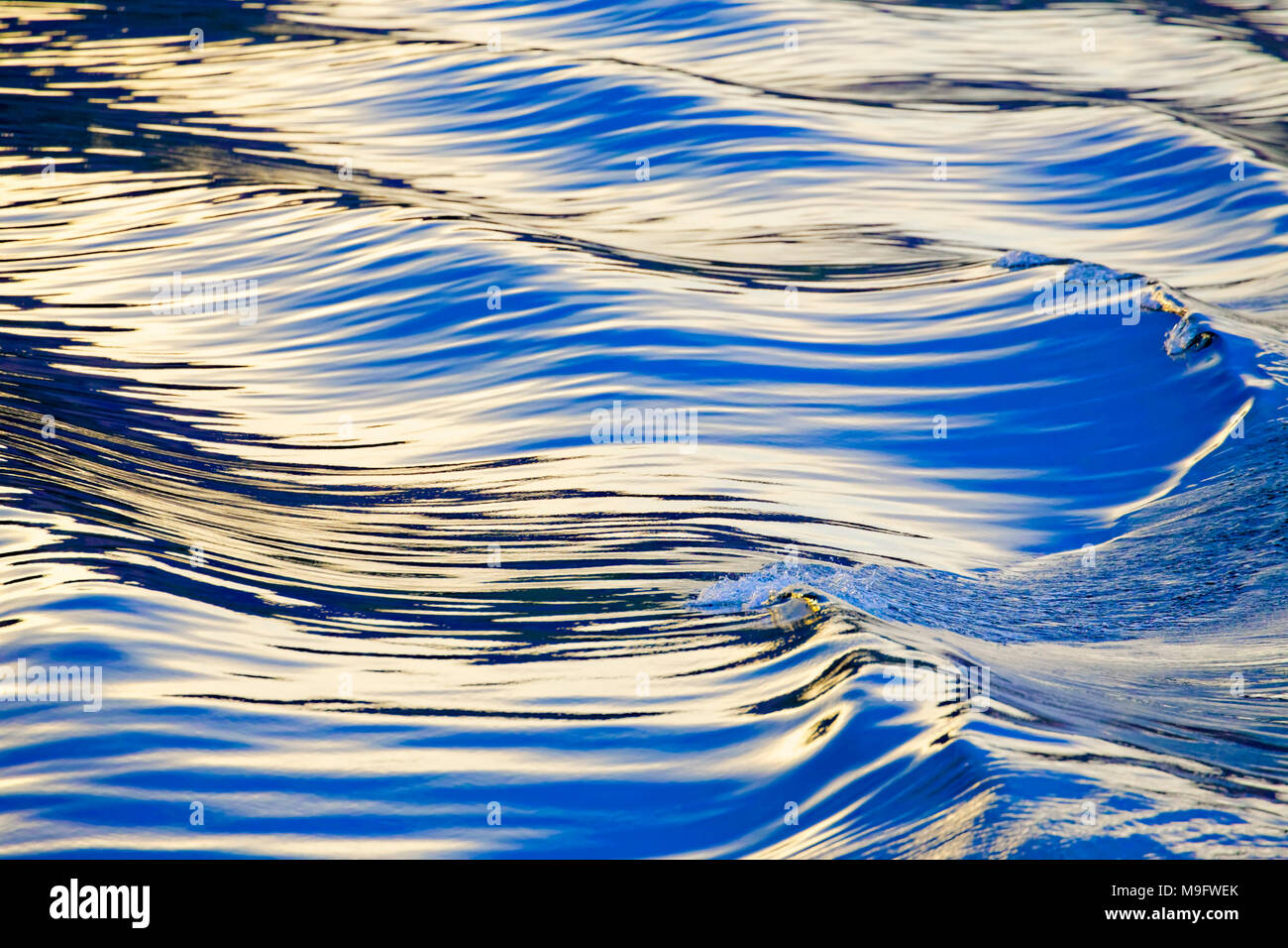 41,926.03796 close-up von glatten sanften blauen Wellen auf dem Wasser, Lake Chelan, Washington, USA, United States Stockfoto