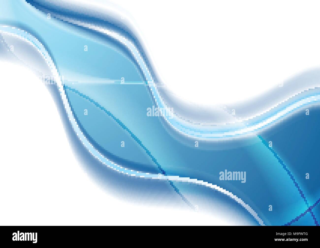 Abstrakt Blau und Weiß gewellt Hintergrund. Vector Illustration Stock Vektor