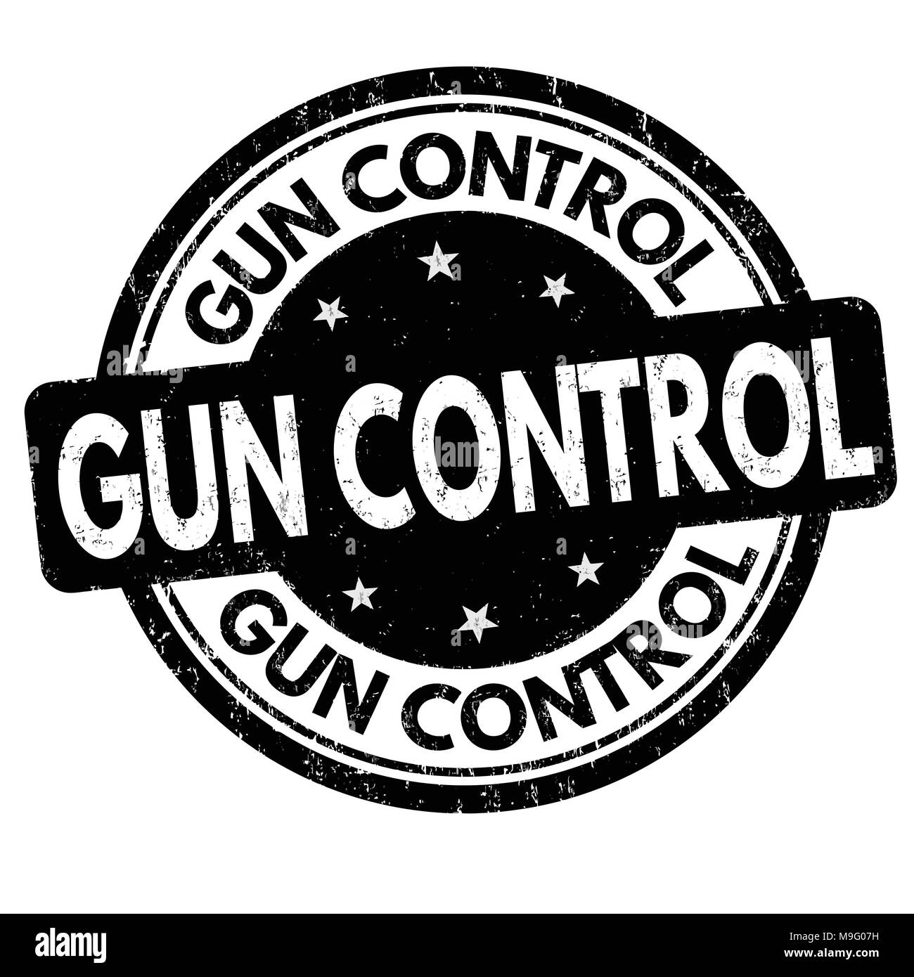 Gun Control grunge Stempelabdruck auf weißem Hintergrund, Vector Illustration Stock Vektor