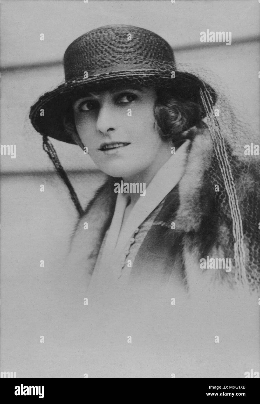 Portrait von Pearl White (1889-1938) amerikanischer Bühnen- und Filmschauspielerin - anonyme Fotografie Stockfoto