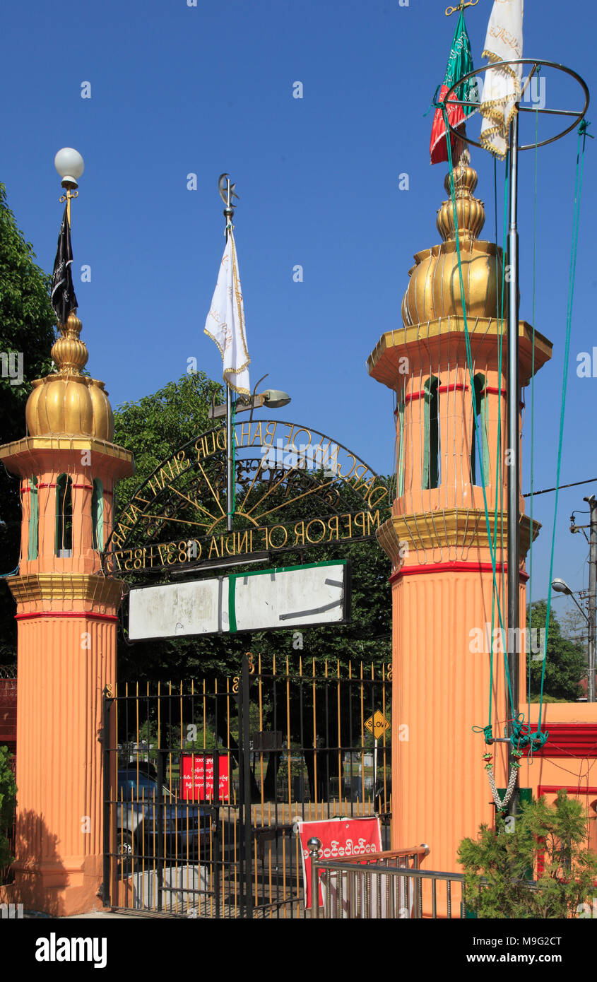 Myanmar, Yangon, Dargah von Bahadur Shah Zafar, Mausoleum, letzte Großmogul von Indien, Stockfoto
