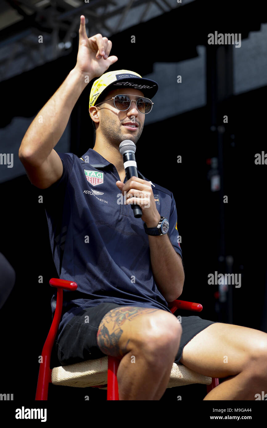 Melbourne, Australien. 25 Mär, 2018. Motorsport: FIA Formel Eins-Weltmeisterschaft 2018, Melbourne, Victoria: Motorsport: Formel 1 2018 Rolex Grand Prix von Australien, #3 Daniel Ricciardo (AUS, Red Bull Racing), | Verwendung der weltweiten Kredit: dpa Picture alliance/Alamy leben Nachrichten Stockfoto