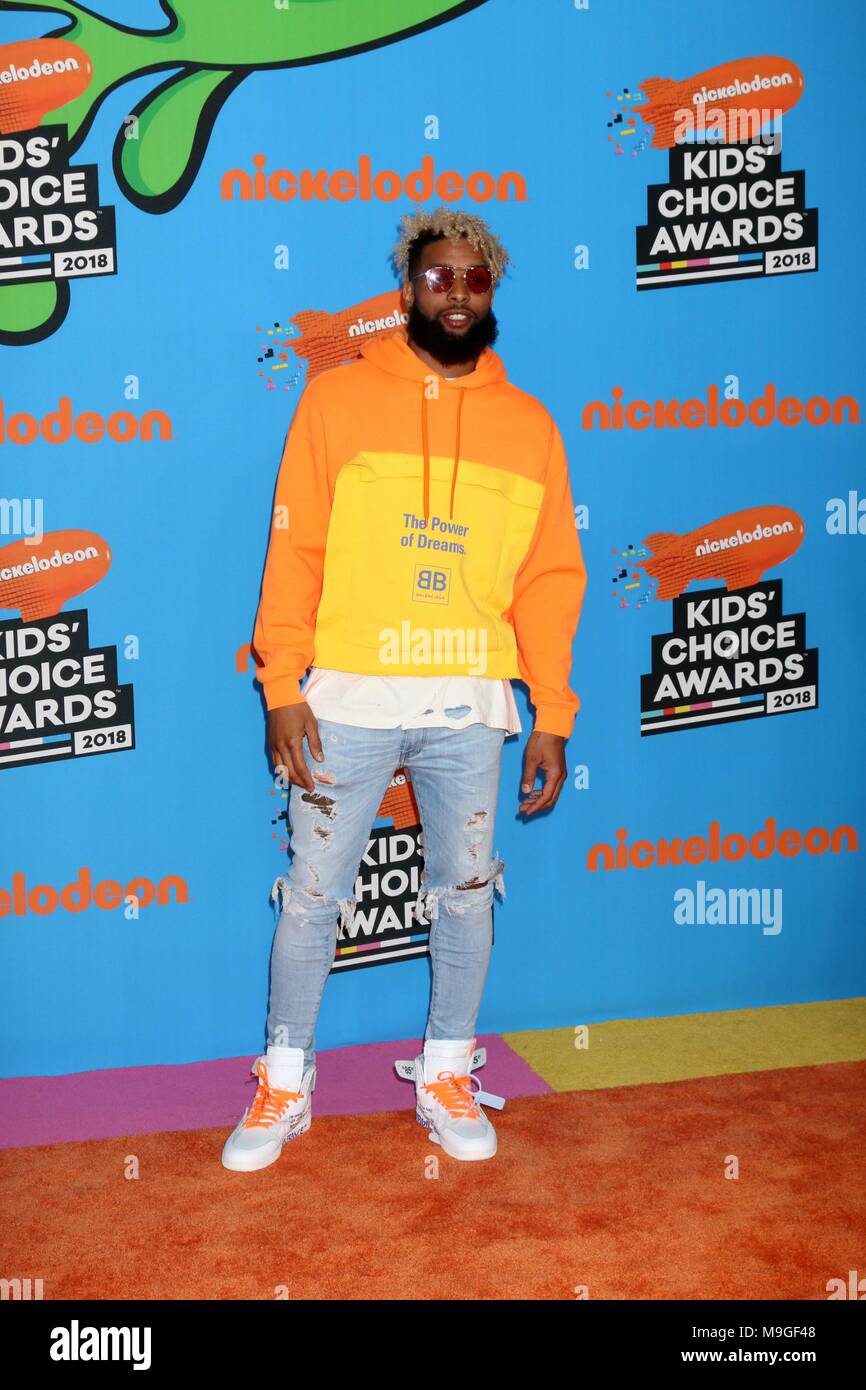 Odell Beckham Jr in der Ankunftshalle für Nickelodeon Kids' Choice Awards 2018 - Teil 2, das Forum, Inglewood, CA 24. März 2018. Foto von: Priscilla Grant/Everett Collection Stockfoto