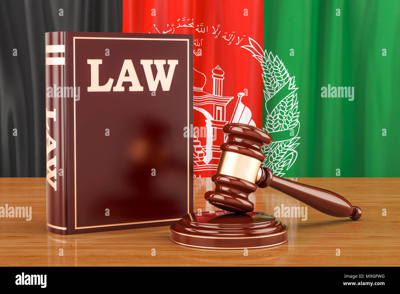 Afghanische Recht und Gerechtigkeit Konzept, 3D-Rendering Stockfoto