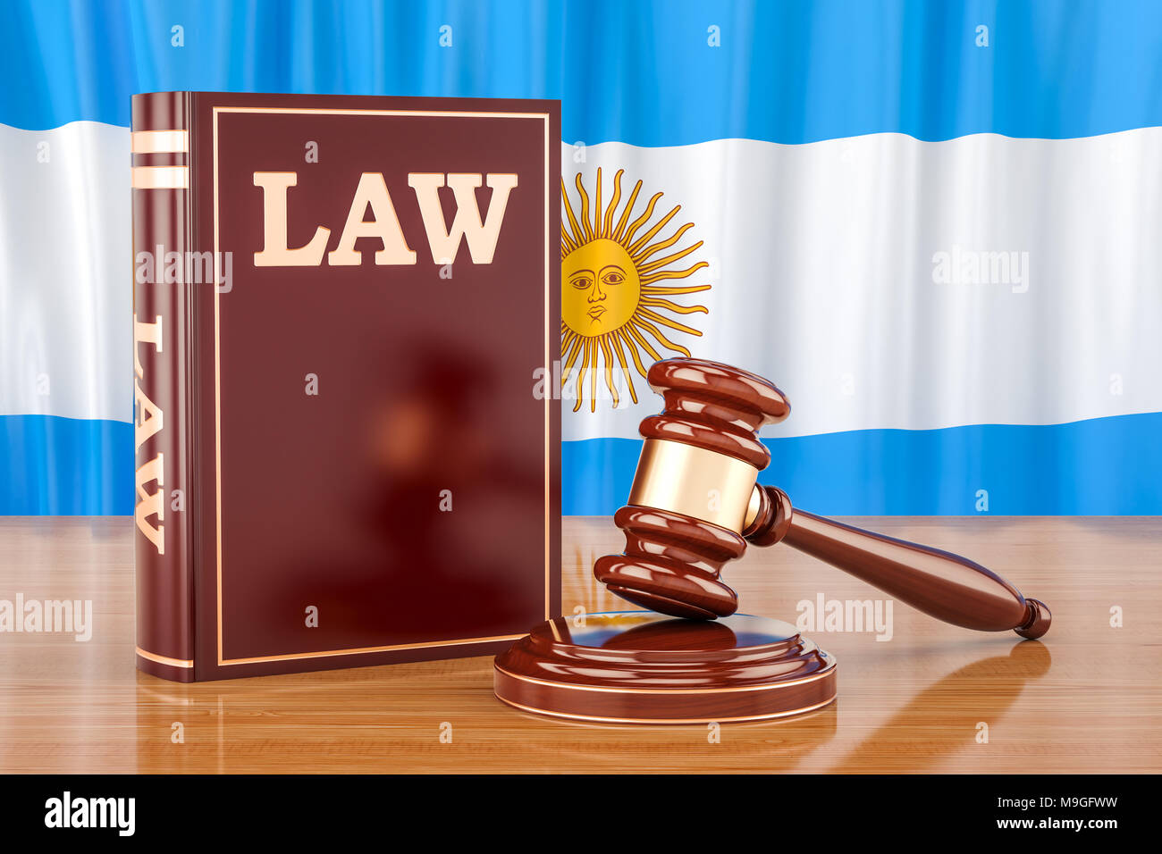 Das argentinische Recht und Gerechtigkeit Konzept, 3D-Rendering Stockfoto