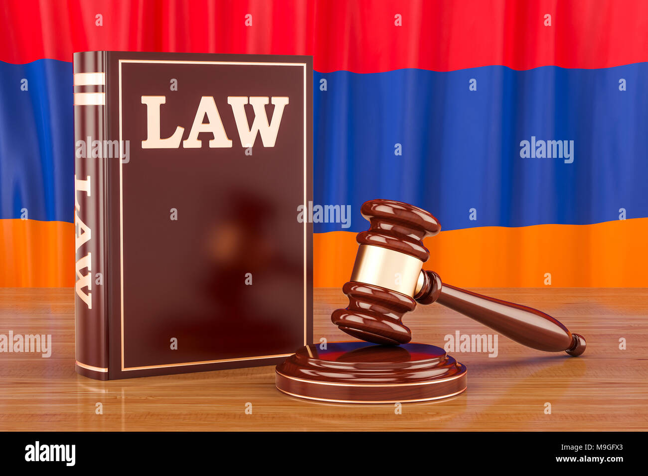 Armenische Gesetz und Gerechtigkeit Konzept, 3D-Rendering Stockfoto