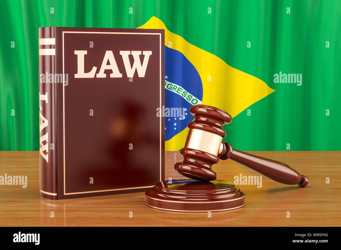 Brasilianisches Recht und Gerechtigkeit Konzept, 3D-Rendering Stockfoto
