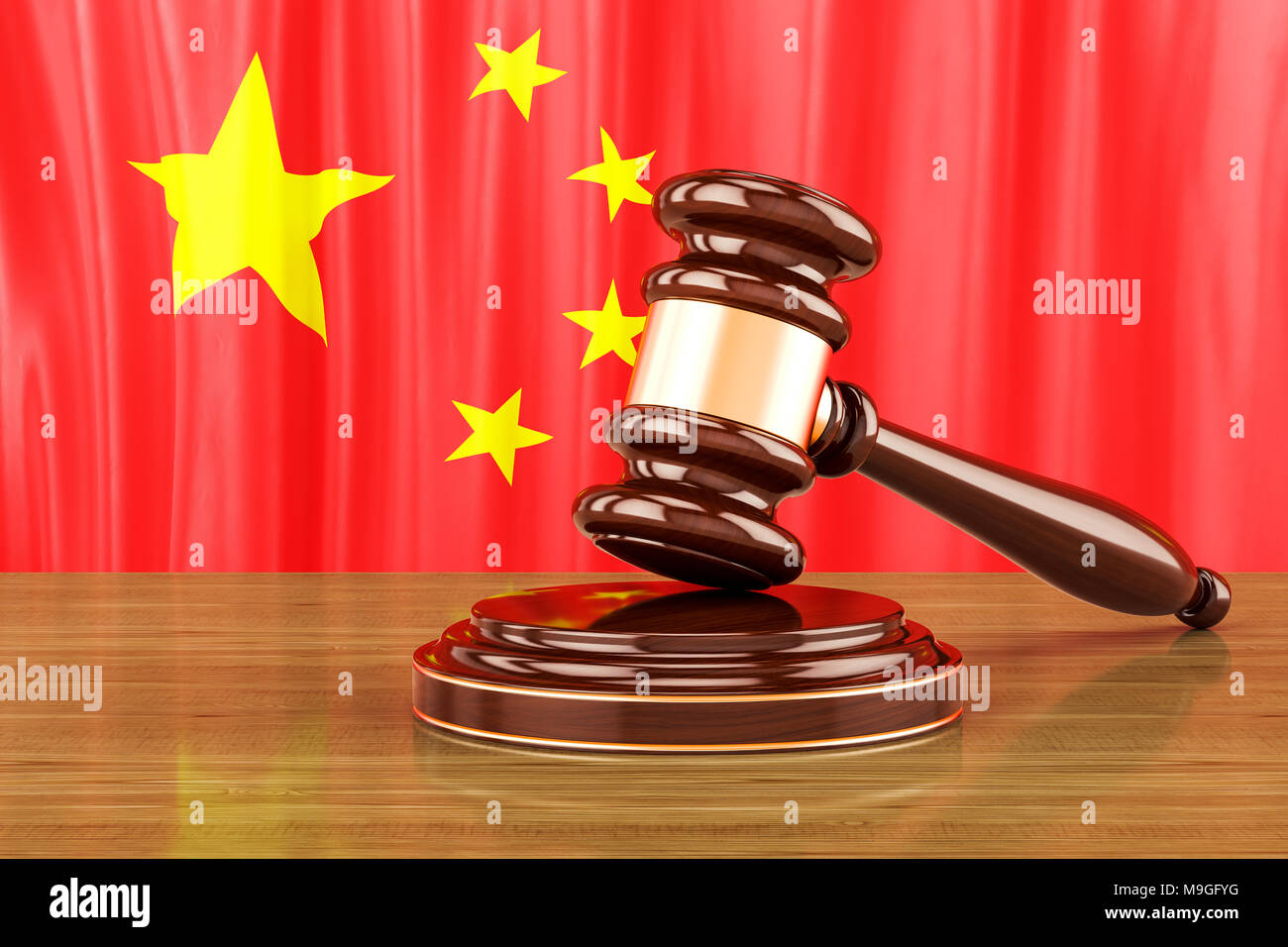 Chinesisches Recht und Justiz Konzept, 3D-Rendering Stockfoto