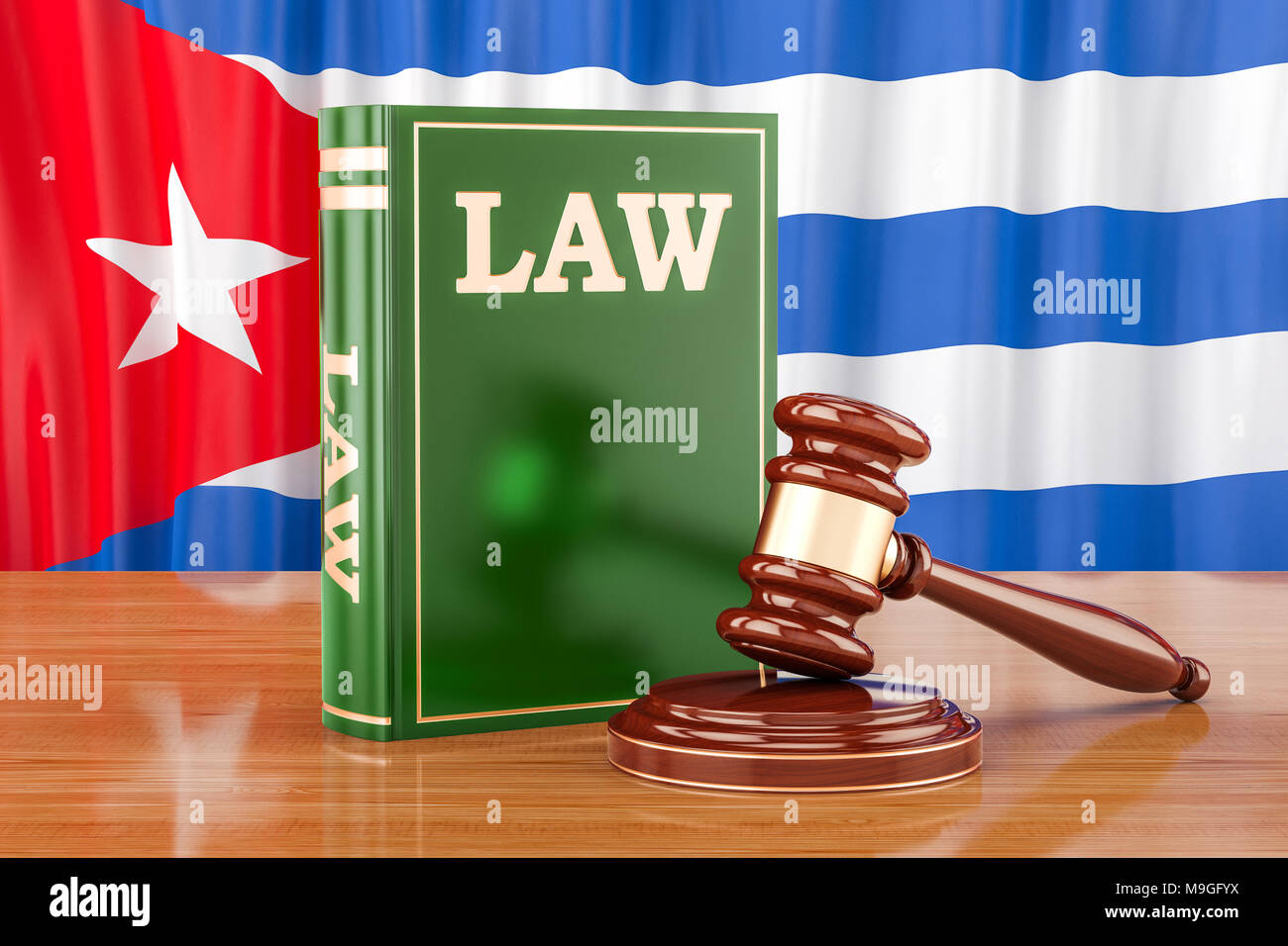 Kubanischen Recht und Gerechtigkeit Konzept, 3D-Rendering Stockfoto