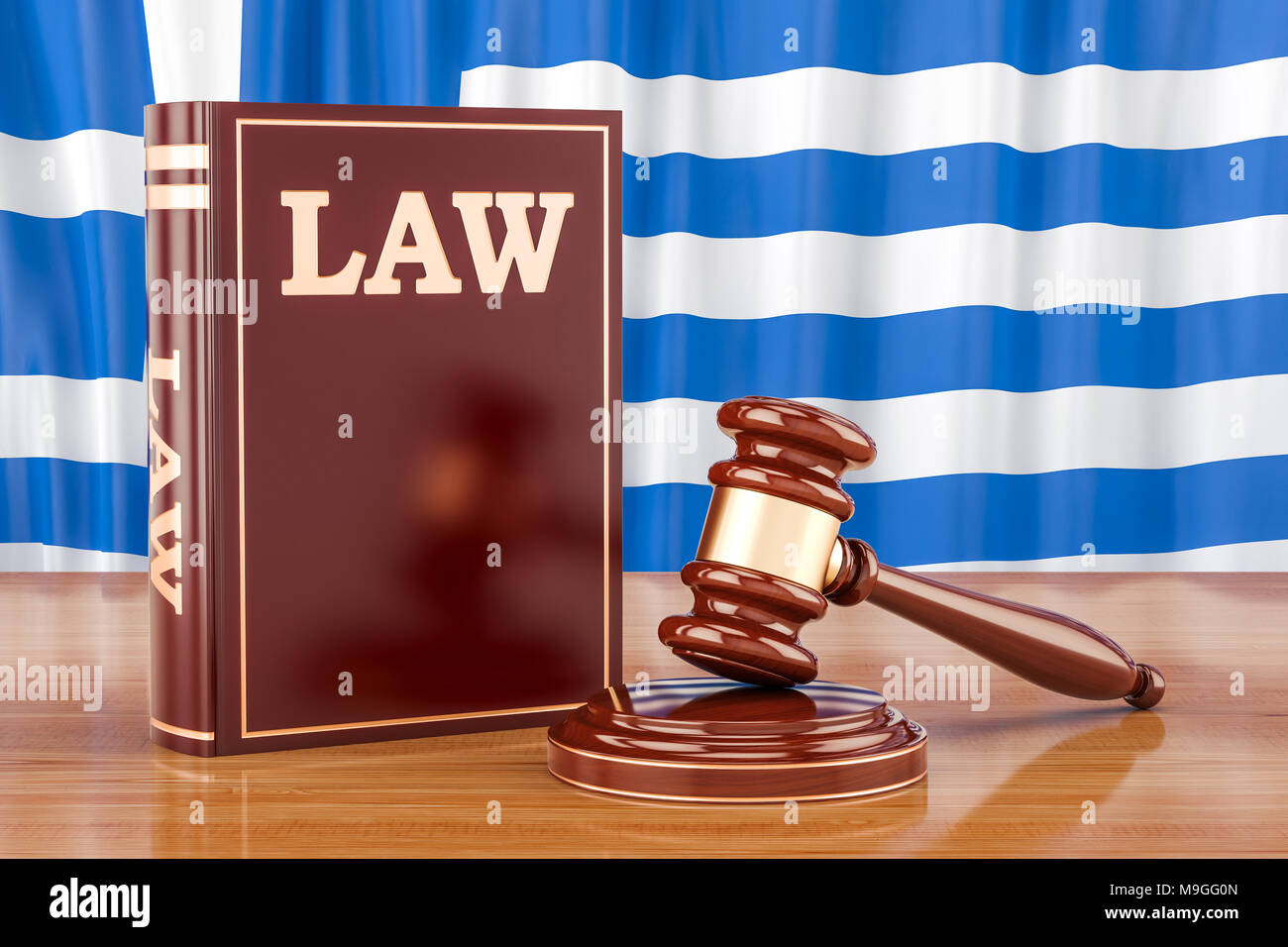 Griechische Recht und Gerechtigkeit Konzept, 3D-Rendering Stockfoto