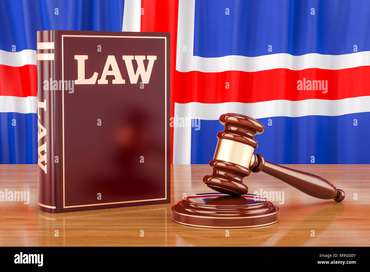Isländische Gesetz und Gerechtigkeit Konzept, 3D-Rendering Stockfoto