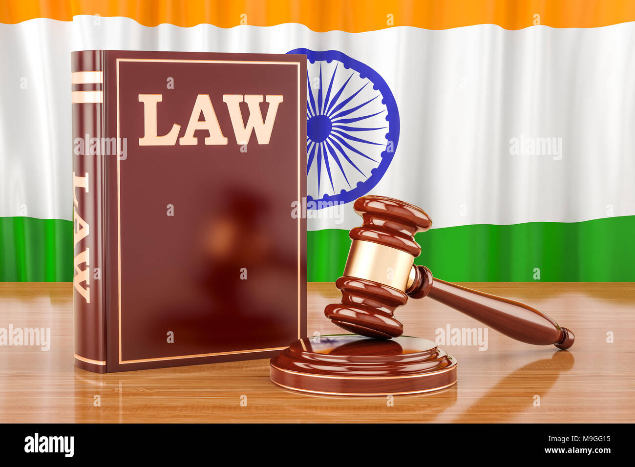 Indische Recht und Gerechtigkeit Konzept, 3D-Rendering Stockfoto