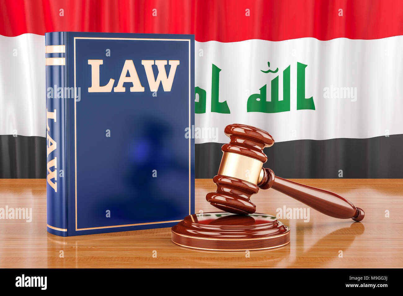 Irakischen Recht und Gerechtigkeit Konzept, 3D-Rendering Stockfoto