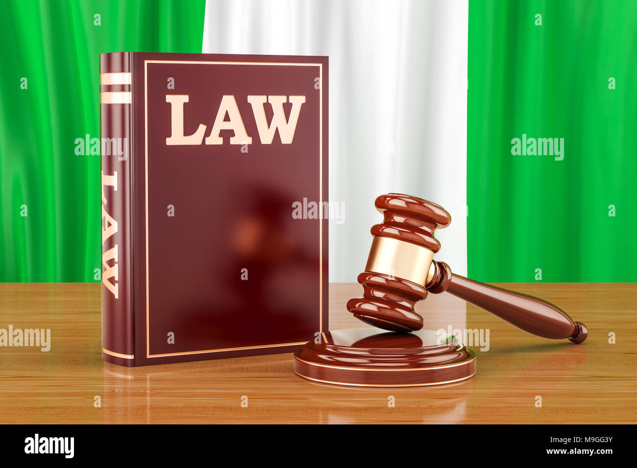 Nigerianischen Recht und Gerechtigkeit Konzept, 3D-Rendering Stockfoto