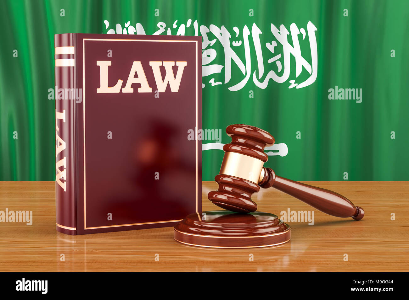 Saudi Arabien Recht und Gerechtigkeit Konzept, 3D-Rendering Stockfoto
