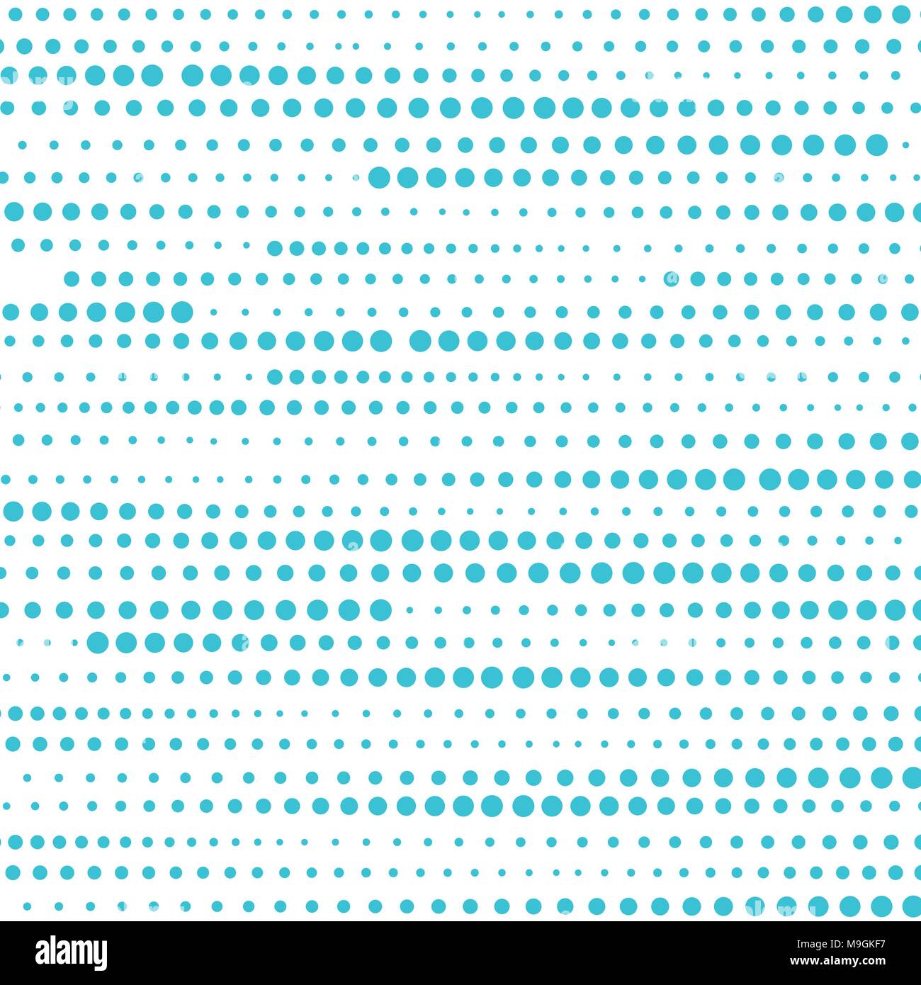 Abstrakt blau gepunktete horizontale Streifen Muster auf weißem Hintergrund. halftone Textur. Vector Illustration Stock Vektor