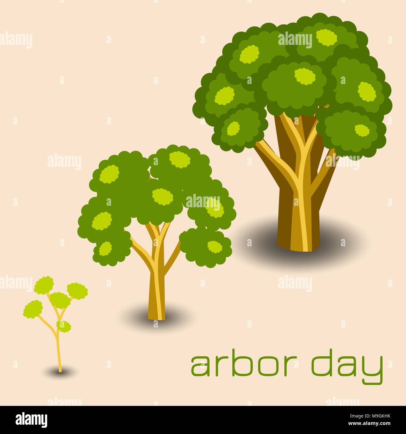 National Arbor Day. Phasen der Baum Wachstum. Für Banner, Einladungen, blogs Stock Vektor