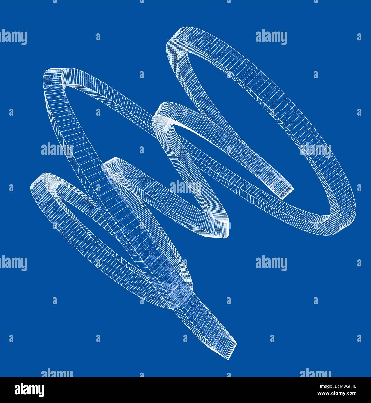 Torus skizzieren. Vektor Rendering von 3d Stock Vektor