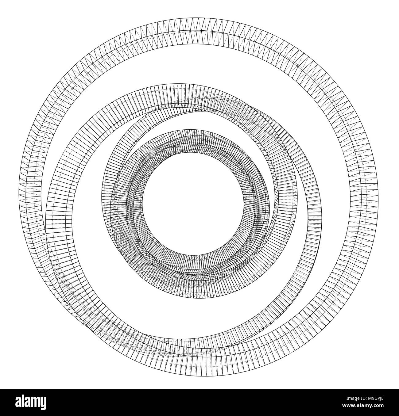 Torus skizzieren. Vektor Rendering von 3d Stock Vektor