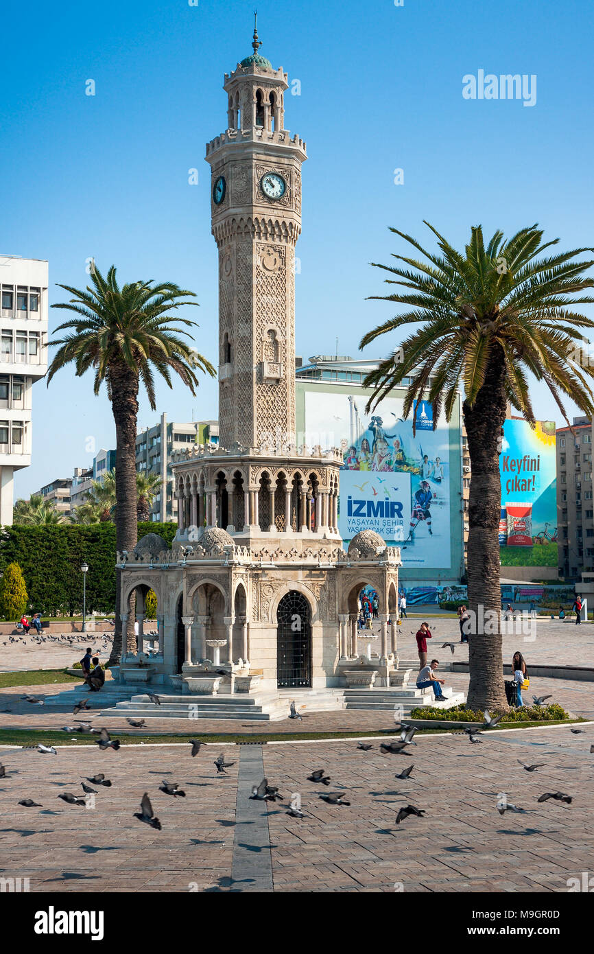 IZMIR, Türkei - 04 Oktober, 2014: Izmir Uhrturm, ikonischen historischen Wahrzeichen. Saat Kulesi Stockfoto