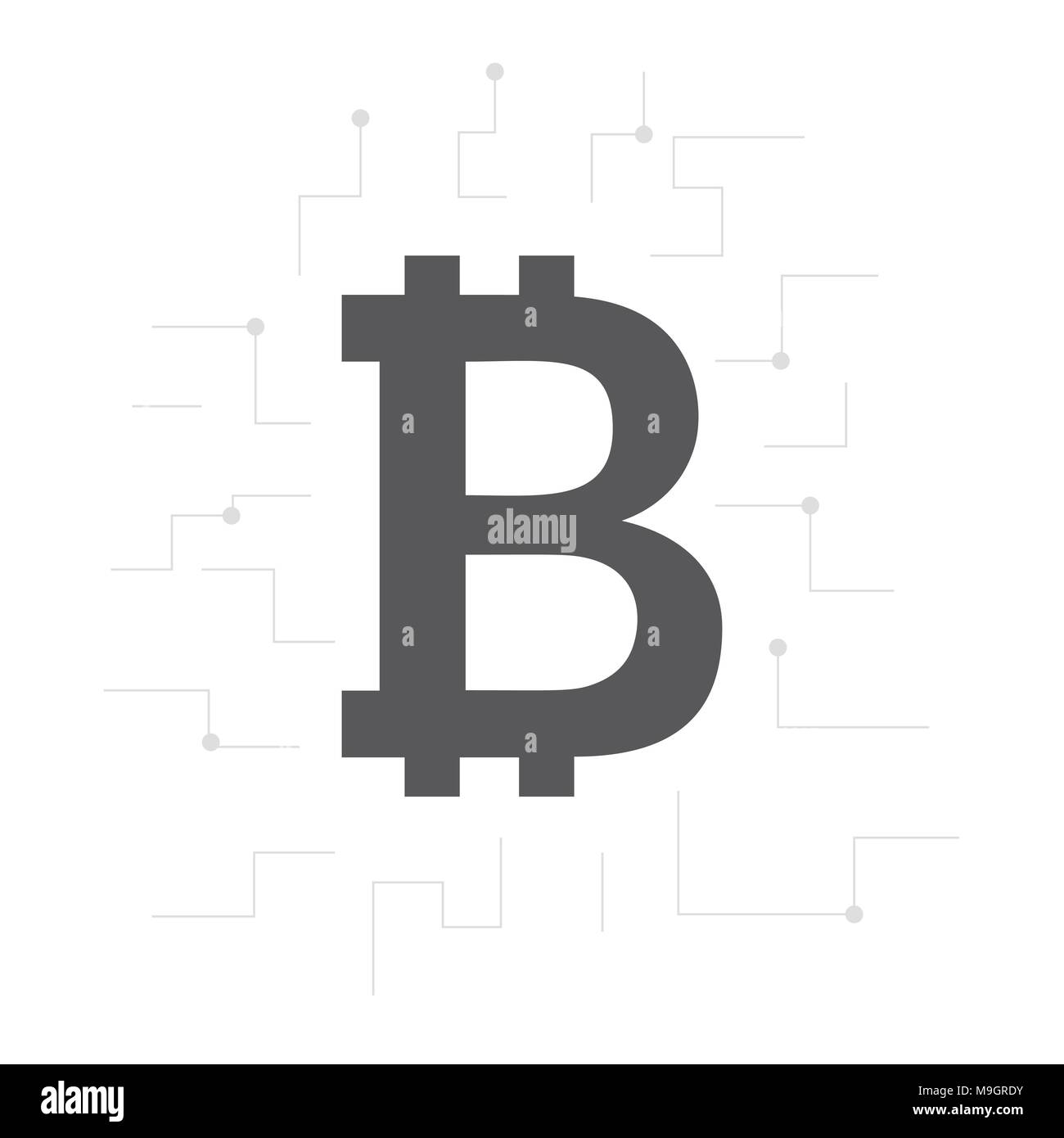 Bitcoin moderne Währung flachbild Symbol Abbildung für Design Stock Vektor