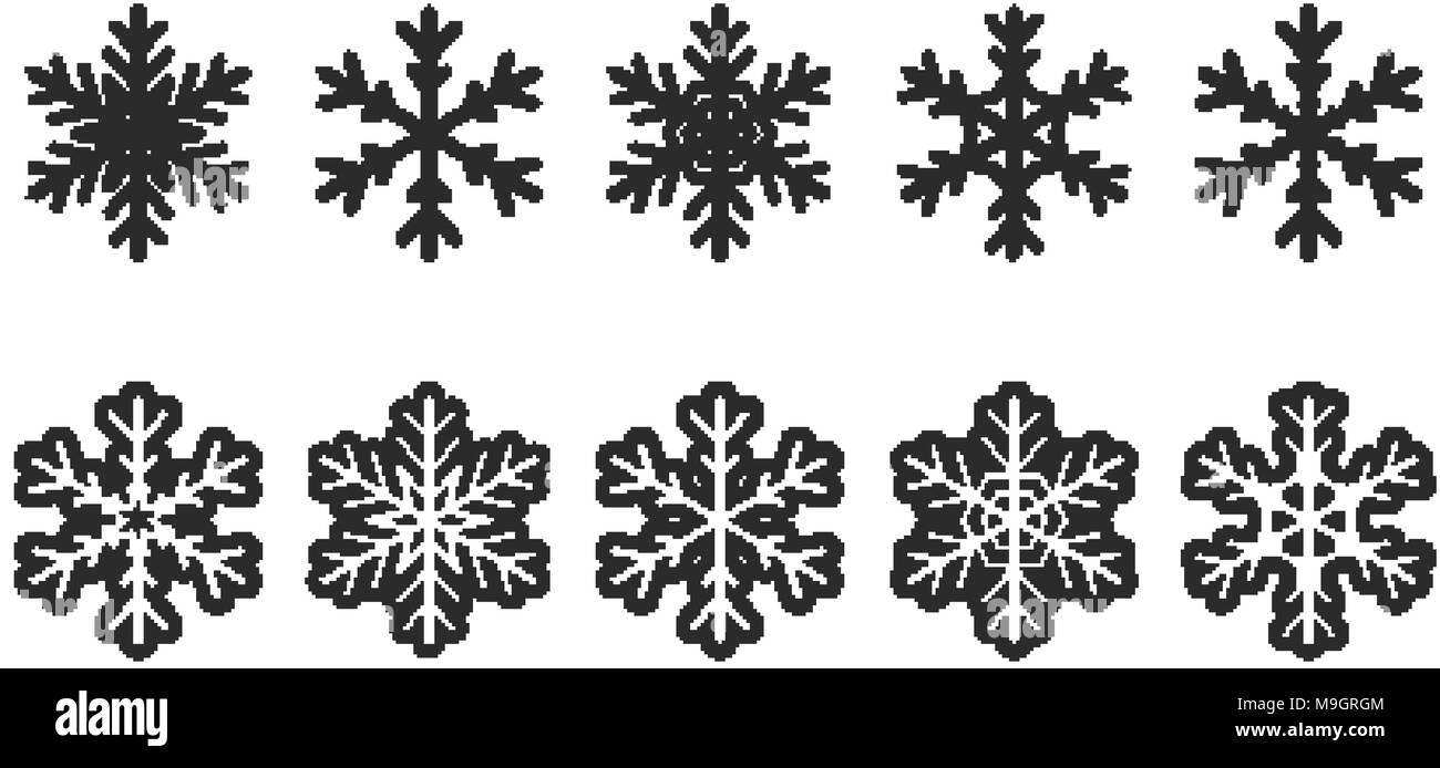 Schneeflocken Winter Clipart Elemente Abbildung Stock Vektorgrafik Alamy