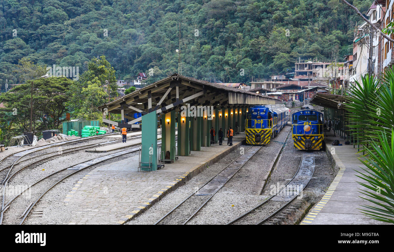 Aguas Calientes Stadt Machu Picchu Peru Stockfoto